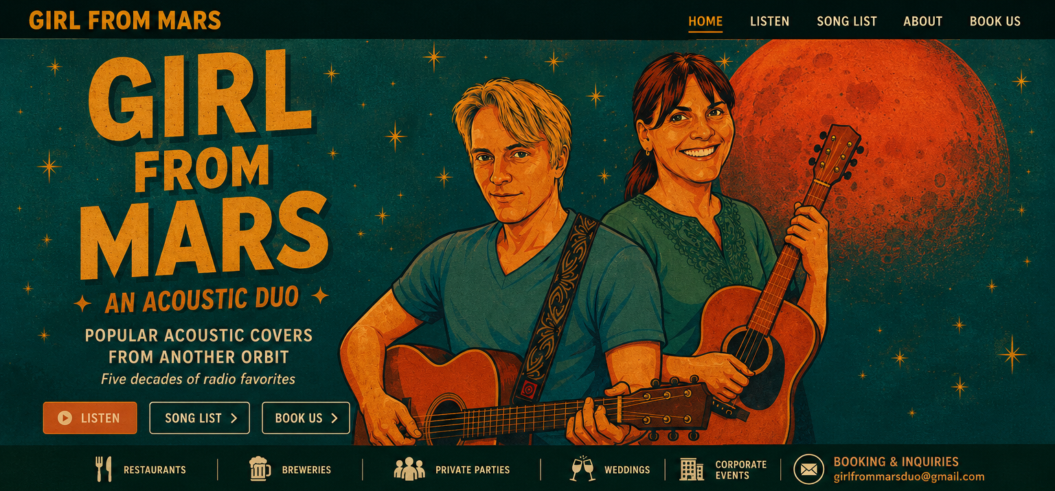 Girl From Mars acoustic duo hero artwork